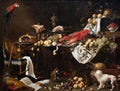 Banquet still life, painting by Adriaen van UtrechtÃÂ  Royalty Free Stock Photo